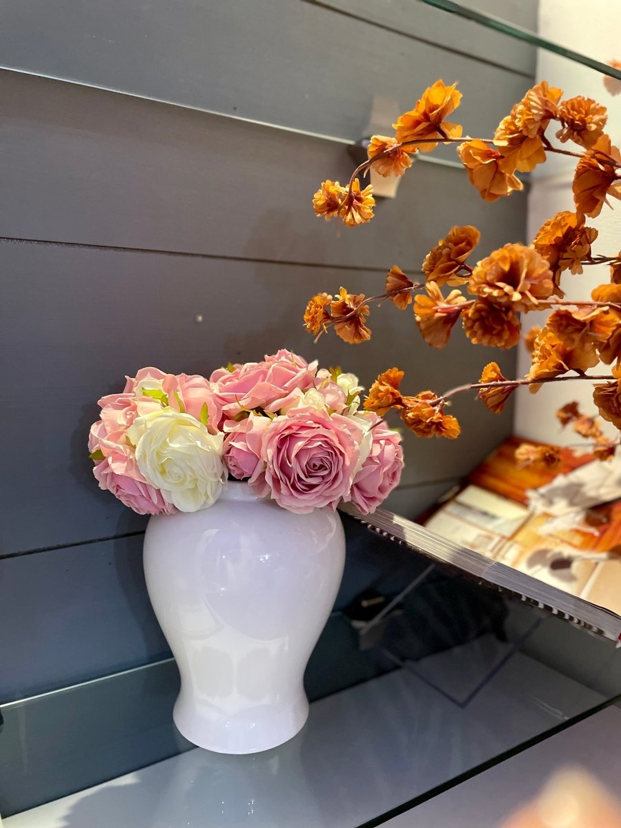 Hochwertiger 7 Köpfe Kunstseide Rosa Blumenstrauß
