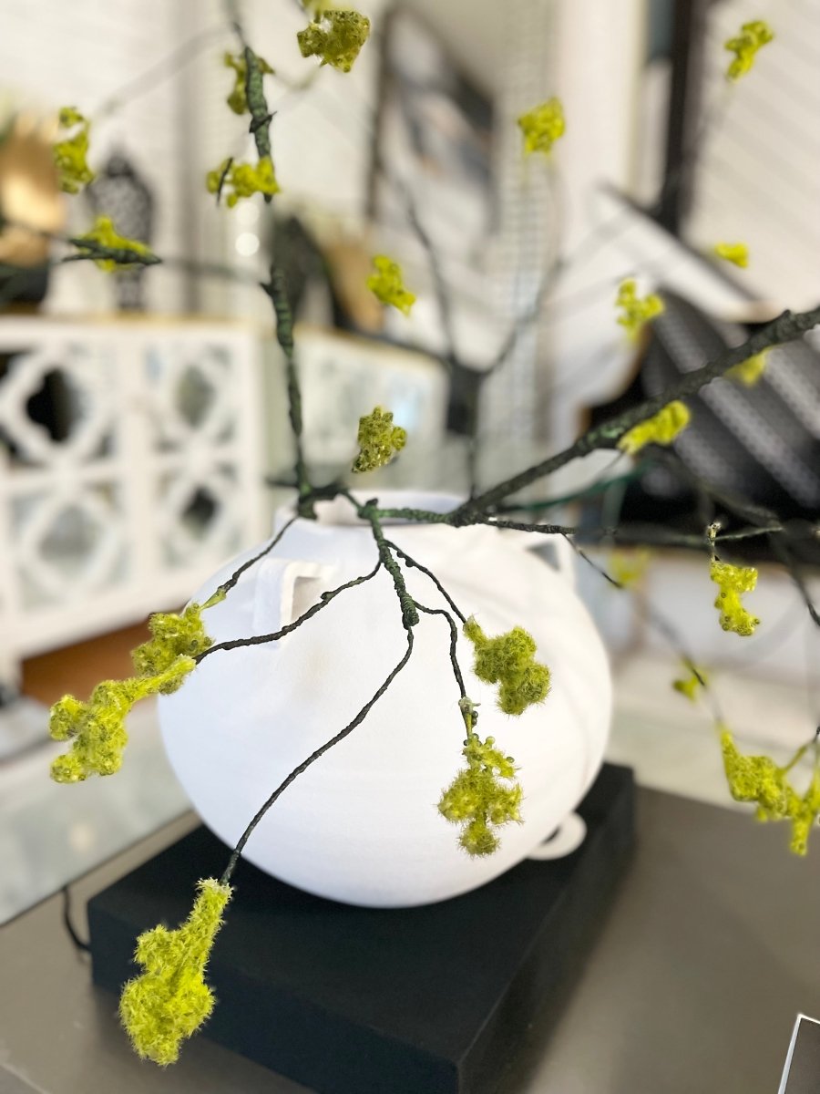 X-Large 3 Griffe Weiß Handgefertigte Terrakotta Vase