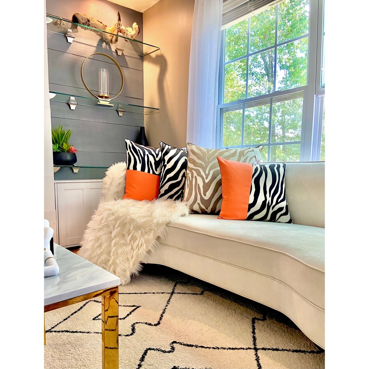 Zebra Druck Kissenbezug 22" x 22" Luxe Kollektionen