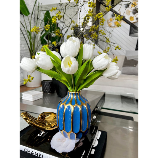 Keramische Dekorative Vase mit Goldakzenten