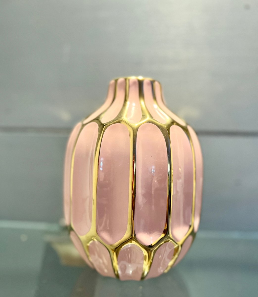 Keramische Dekorative Vase mit Goldakzenten