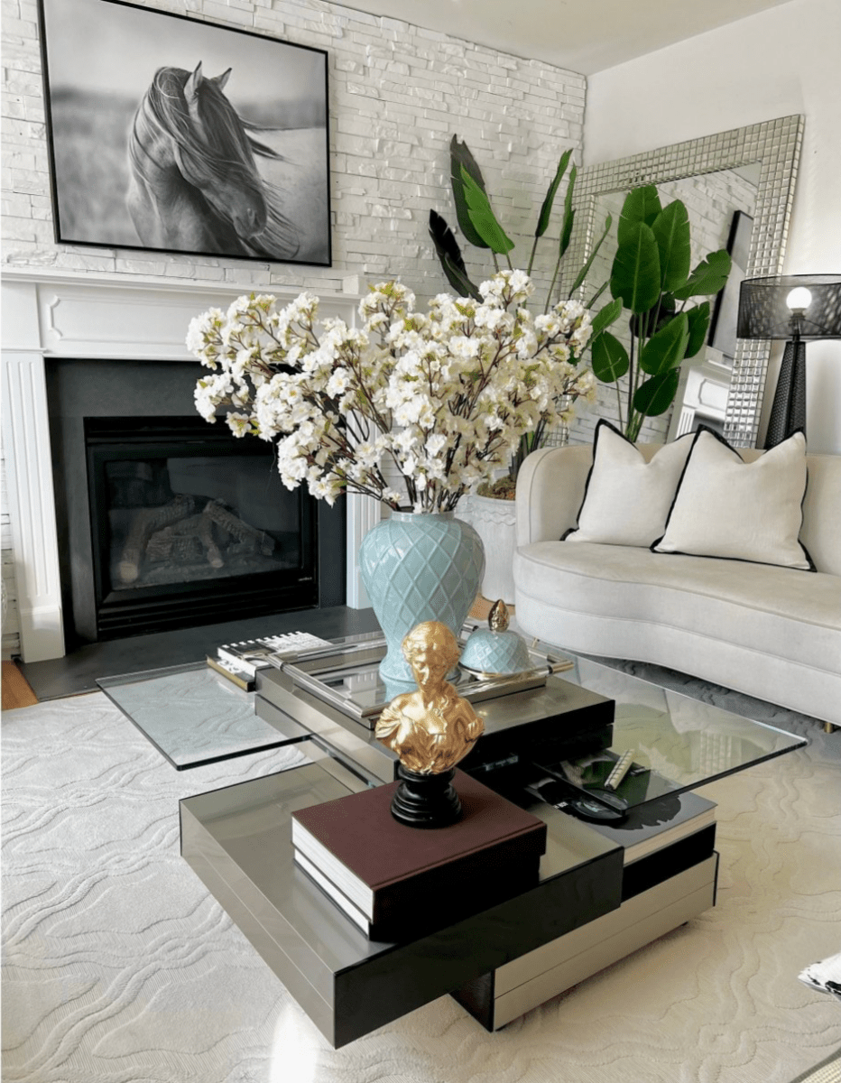 Keramische Ingwer-Topf-Vase mit Diamantmuster und goldenen Details