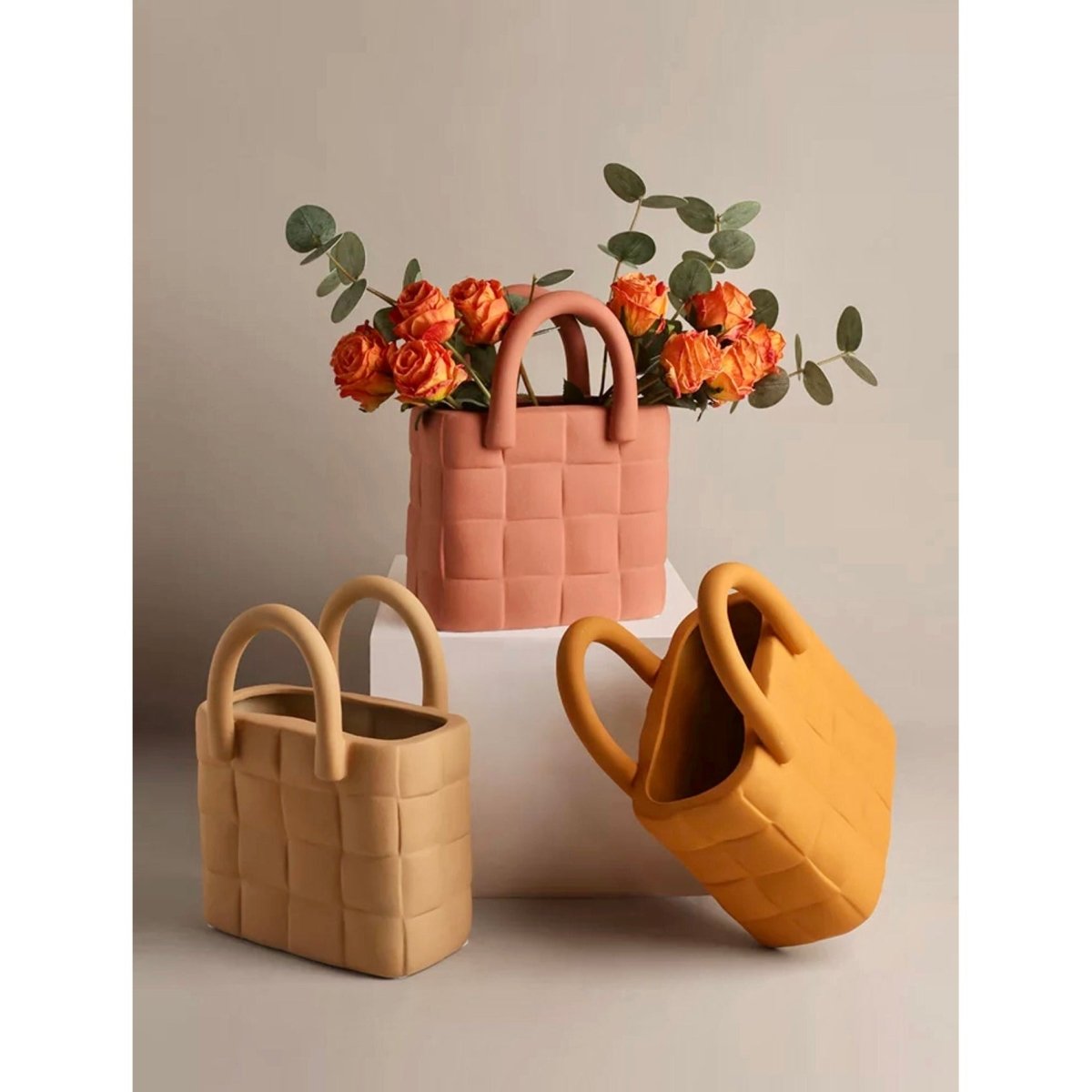 Keramische Handtaschenform Blumenvase modisch
