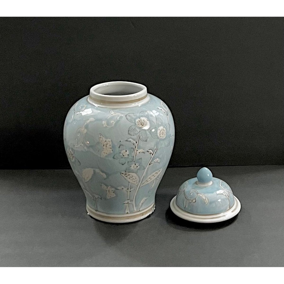 Chinoiserie Handgefertigte Keramik Ingwer-Topf Erhältlich in 2 Farben