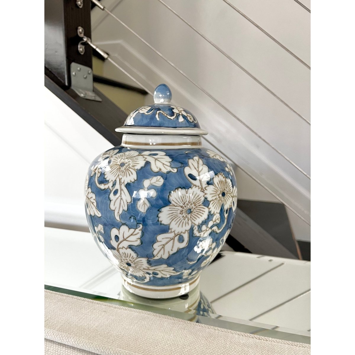 Chinoiserie Handgefertigte Keramik Ingwer-Topf Erhältlich in 2 Farben