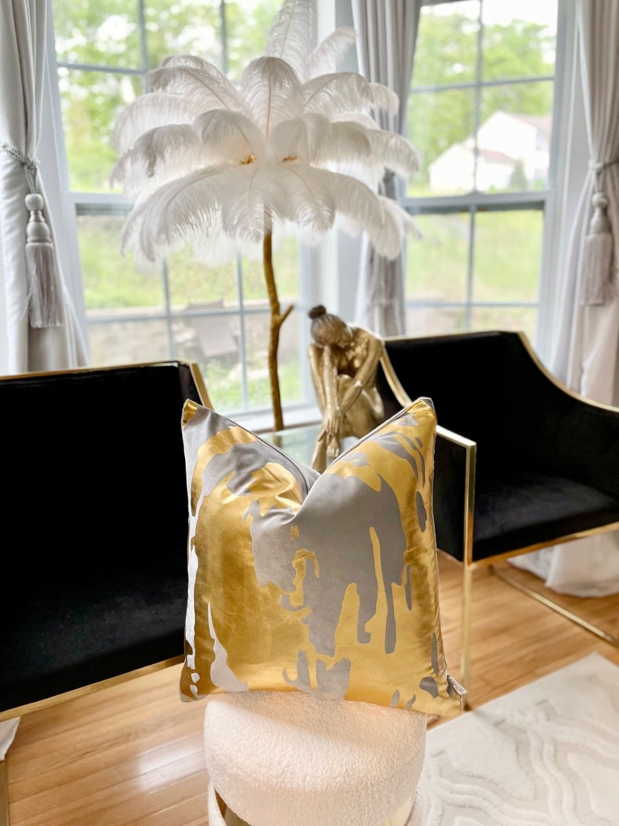 Dekorativer Kissenbezug mit Goldfolie 22" x 22"