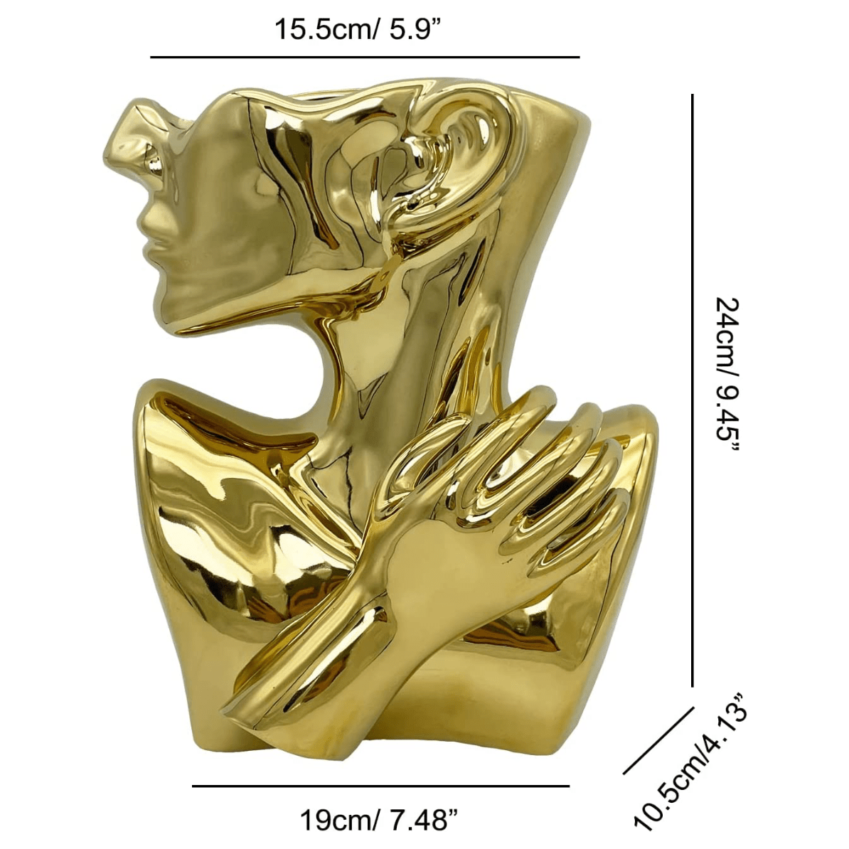 Gesicht Blume Vase Kopf Form Statue Wohnkultur