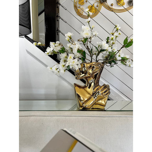 Gesicht Blume Vase Kopf Form Statue Wohnkultur