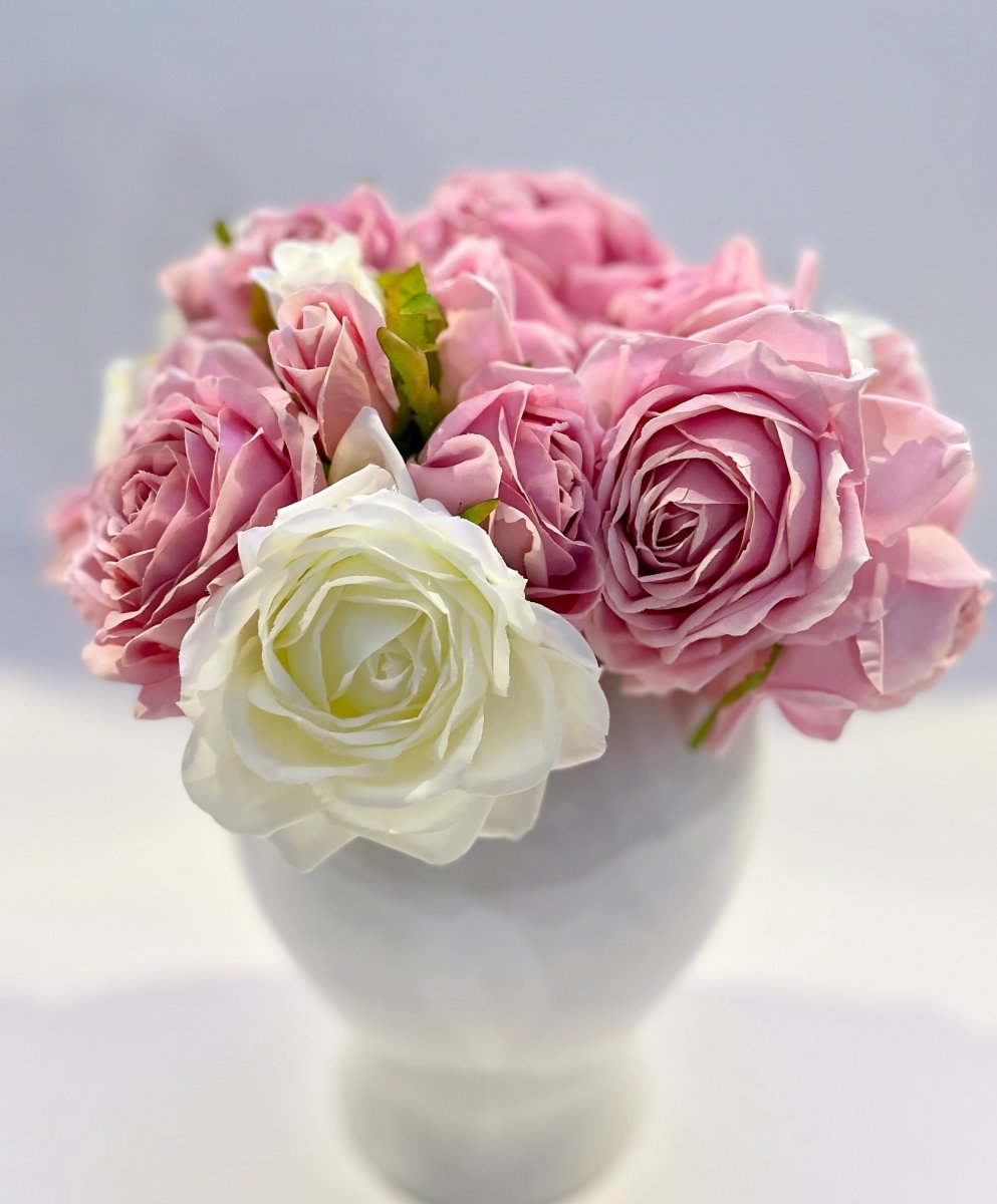 Hochwertiger 7 Köpfe Kunstseide Rosa Blumenstrauß