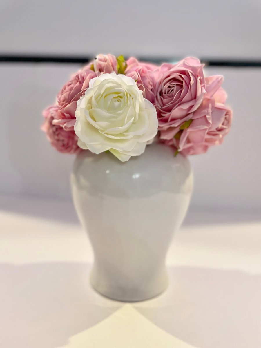 Hochwertiger 7 Köpfe Kunstseide Rosa Blumenstrauß