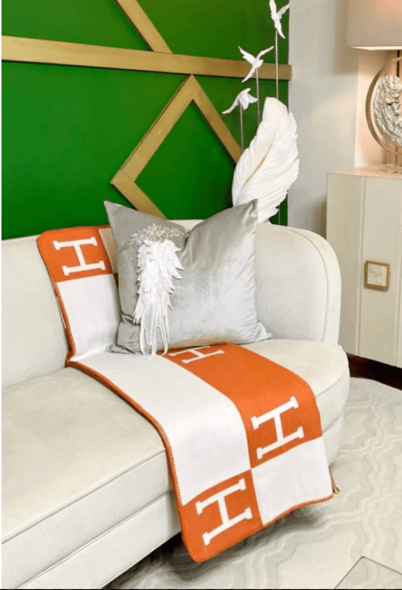 Hochwertige H-Wolldecke Weich Warm Luxuriöse Cashmere-Decke H Beidseitig Dick Gestrickte Decke