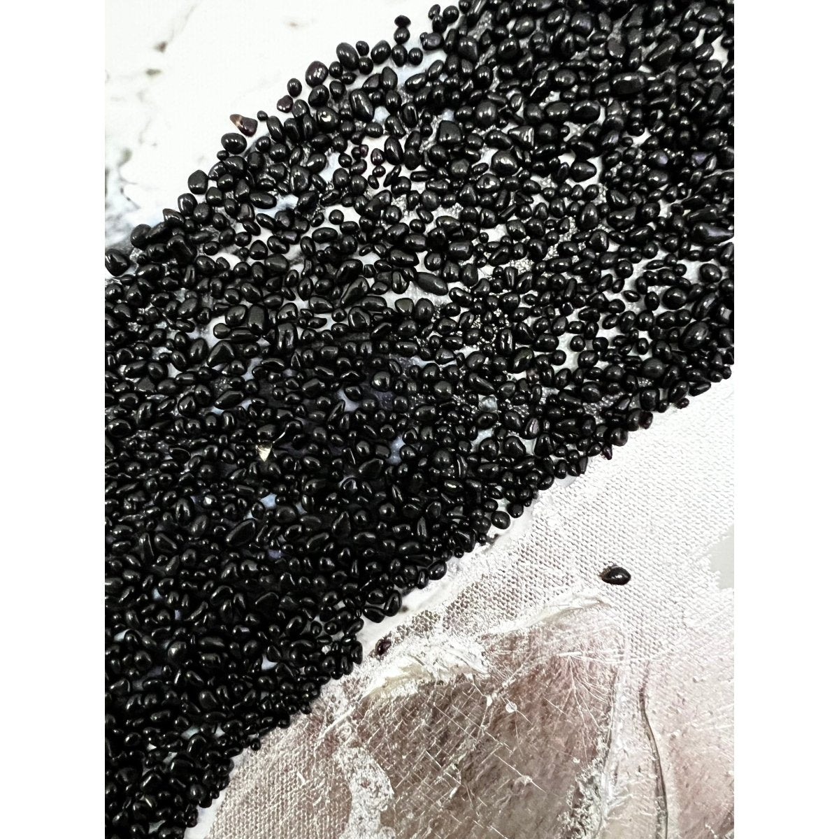 Moderne Wandkunst Leinwand Deko Handgemalte Abstrakte Glitzerflocken Geode Gerahmte Wandkunst mit Silberrahmen
