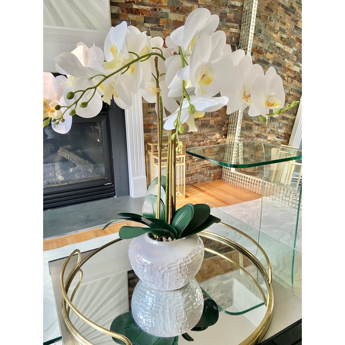 Echte Berührung Phalaenopsis Orchideen Arrangement