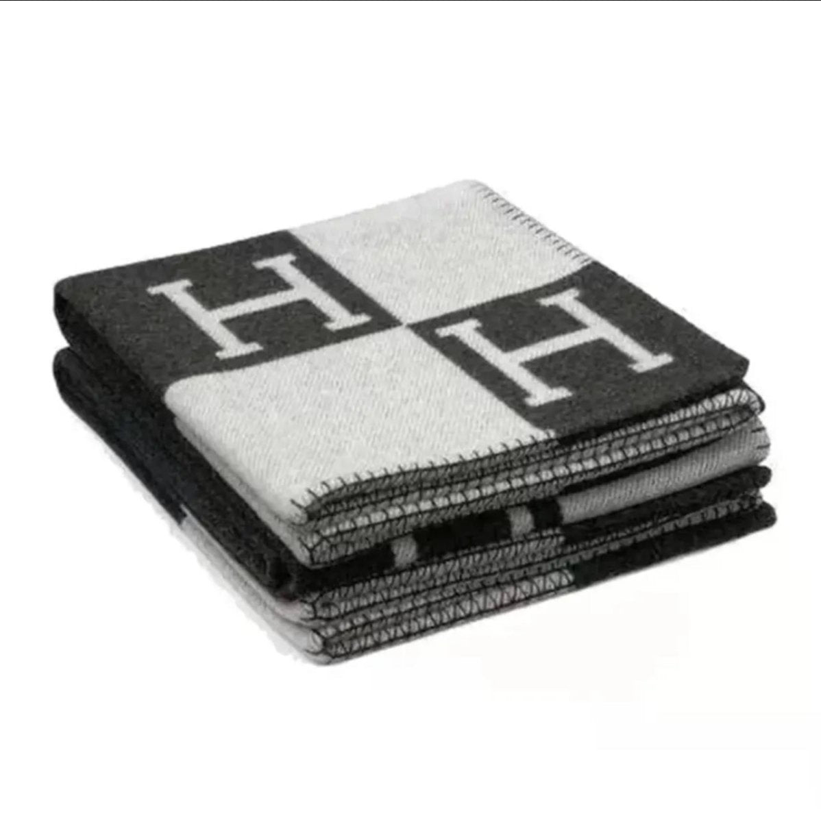 Hochwertige H-Wolldecke Weich Warm Luxuriöse Cashmere-Decke H Beidseitig Dick Gestrickte Decke