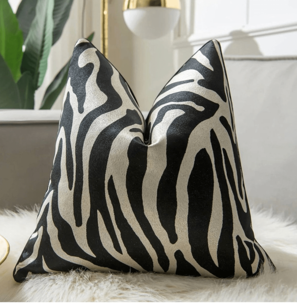 Zebra Druck Kissenbezug 22" x 22" Luxe Kollektionen